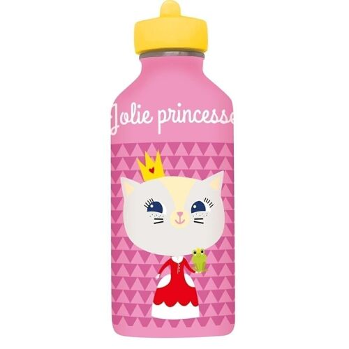 Gourde métal inox Enfant - Jolie Princesse - Chaton - 300ml