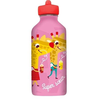 Stainless steel metal water bottle Child - Super Sister