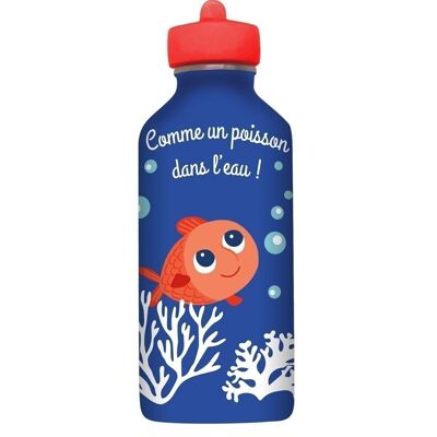 Stainless steel metal water bottle Child - Fish in water