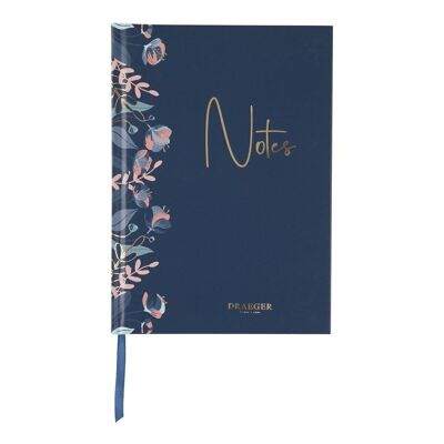 Cuaderno de lunares, azul marino floral