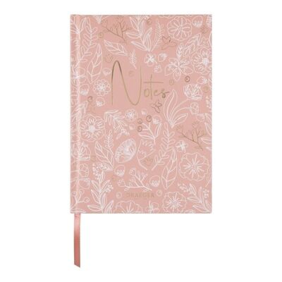 Quaderno punteggiato, rosa floreale