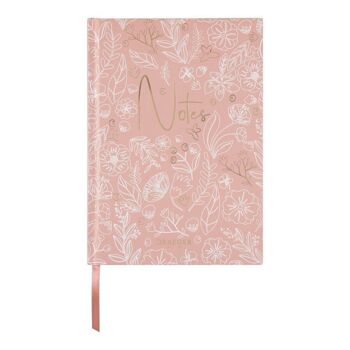 Carnet de notes à points, rose fleuri 1