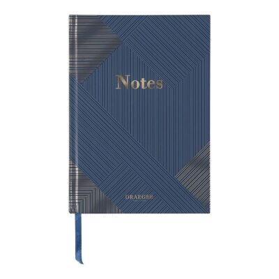 Gefüttertes Notizbuch, marineblaue Grafik