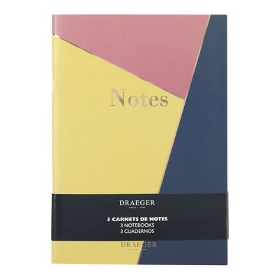 Set of 3 lined notebooks, graphics