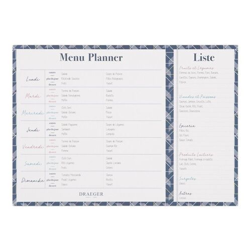 Menu Planner A4, marine