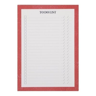 Block to do list A5, red