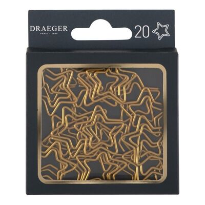 Gold star paperclips, 20 pcs