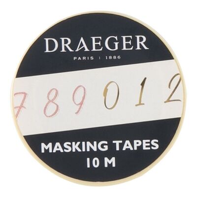 Masking tape chiffres, or à chaud, 10m