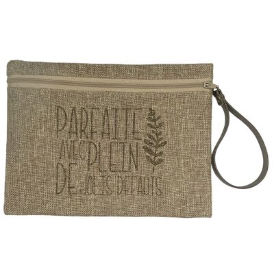 Pouch L, Perfect with lots of pretty flaws, anjou jute