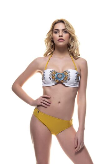 Bikini imprimé Bandeau-Jaune 1