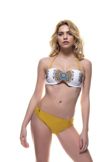 Bikini imprimé Bandeau-Jaune 2