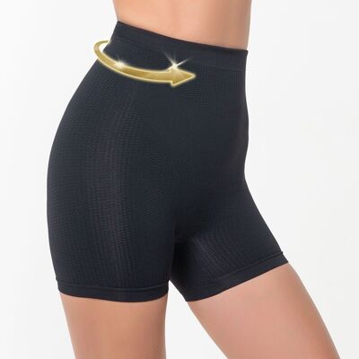 Short amincissant haut auto-massage textile cosmétique-Noir