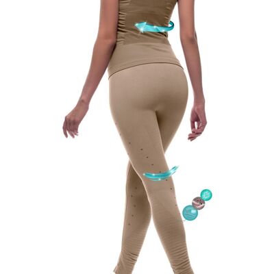 Slimming and firming legging with Emana®-Beige fiber