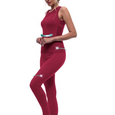 Slimming and firming legging with Emana®-Burgundy fiber