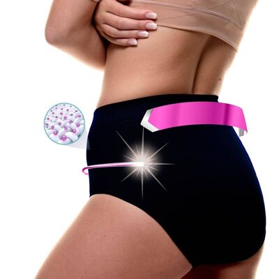 Flat stomach shaping reducer girdle with thong effect-Black