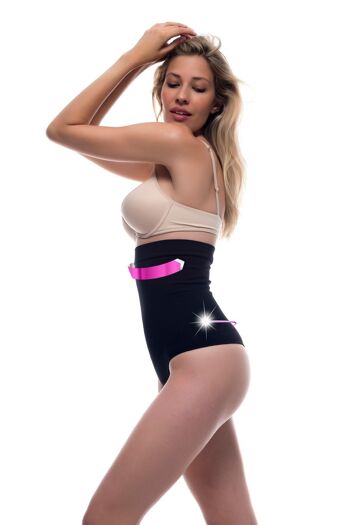 Gaine amincissante haute effet string post-partum avec fibre intelligente Emana-Noir 1