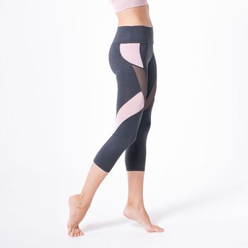 Legging de compression fitness-yoga avec détail de transparence-Rose 3