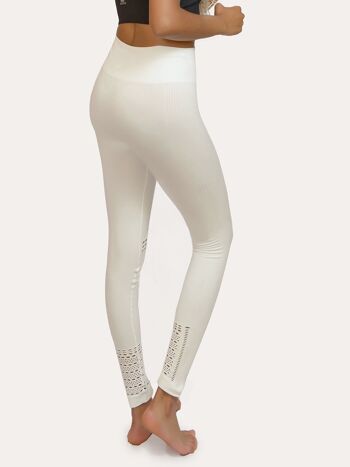 Leggings de yoga en dentelle - Blanc 2