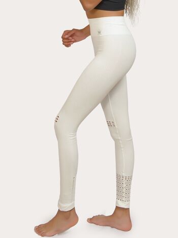 Leggings de yoga en dentelle - Blanc 5