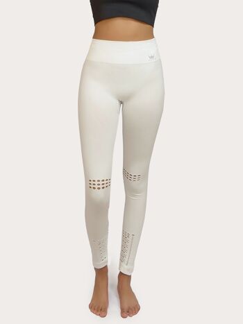 Leggings de yoga en dentelle - Blanc 6