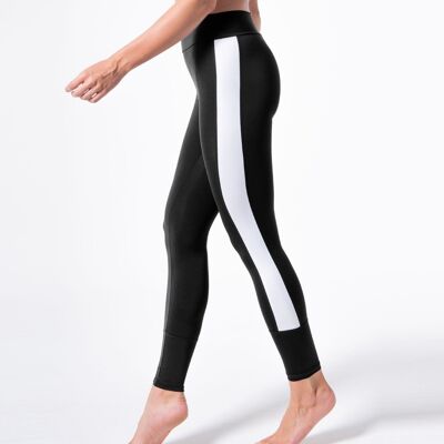 Leggings moldeadores con calados para yoga-Negro