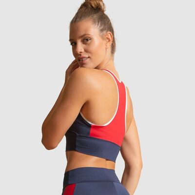 Forte supporto modellante sportivo Crop Top-Navy