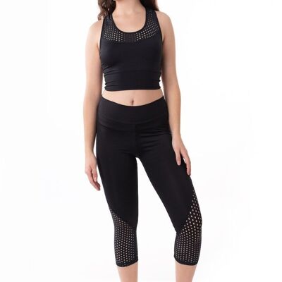 Crop top with pocket on the back-Black