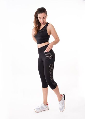 Crop Top & Leggings Sportifs - Noir 1