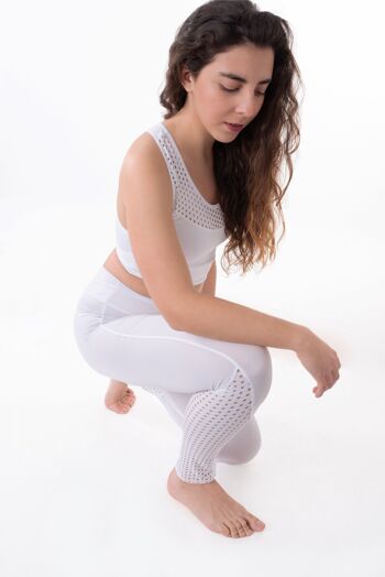 Legging et top technique avec poche-Blanc