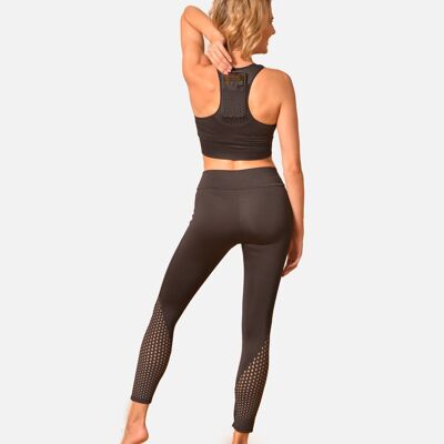 Leggings and technical top with pocket-Black