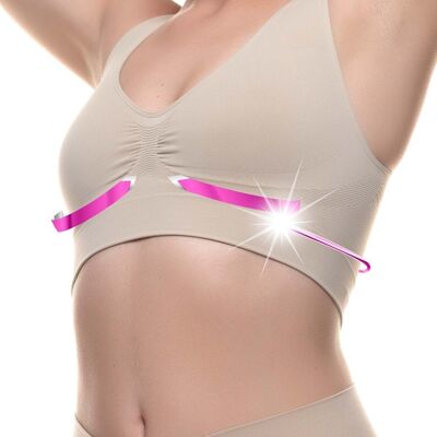 Non-wired Push Up Moisturizing Firming Corrective Bra Lift and center the bust-Nude