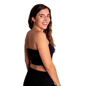 Top bandeau en coton sans couture-NOIR 1