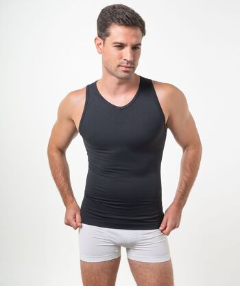 T-shirt + boxer minceur ventre plat raffermissant avec fibre intelligente Emana-Noir 3