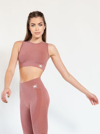 Crop top de sport écologique confort maximum-MARSALA 4