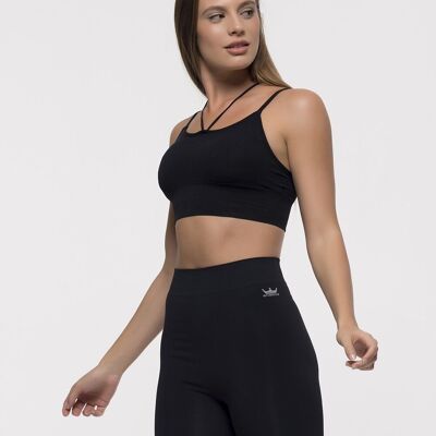 Crop top with removable cups-Black