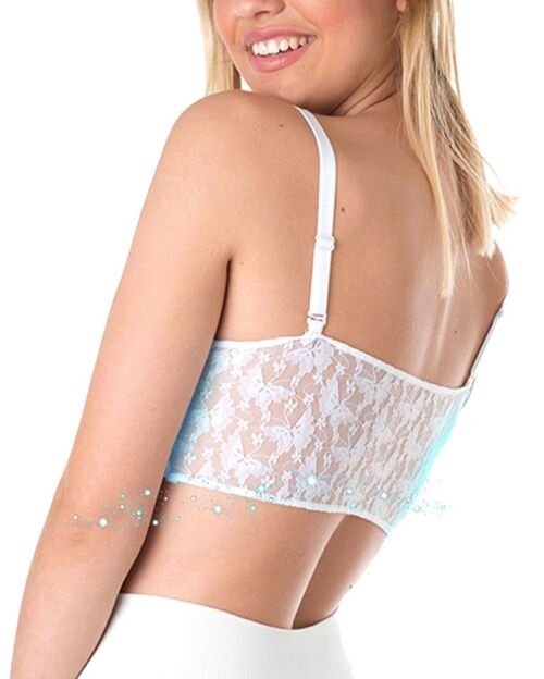 Sujetador bralette triangular de encaje-Blanco