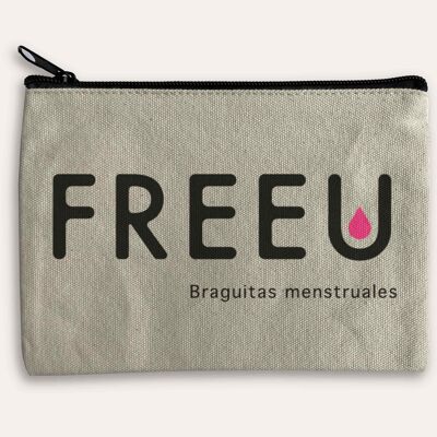 Beauty case FreeU della misura ideale per mettere il tuo slip mestruale nella tua borsa-Nude