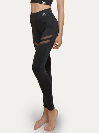 Legging gainant écologique avec mesh sur les jambes-Noir 2