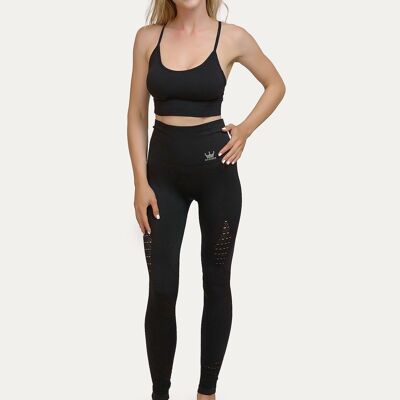 Seamless Shaping Leggings with Self-Massage-Black