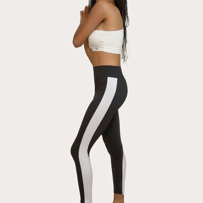 Leggings riduttore di compressione bicolore-Malva