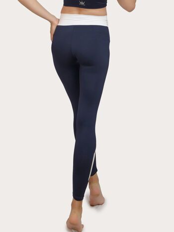 Legging de compression taille haute écologique avec bande latérale-MARINE 5