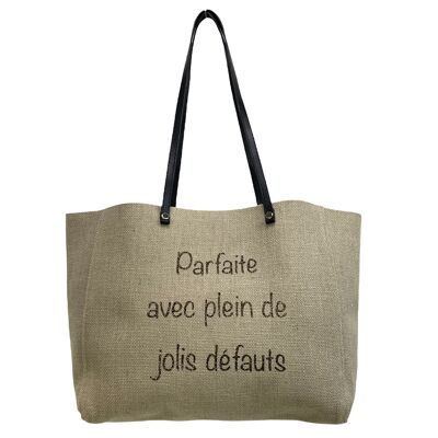 Mademoiselle-Tasche, perfekt mit vielen hübschen Fehlern, Anjou-Jute