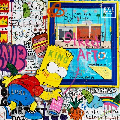 BART AT THE MUSEUM - 100X100 CM