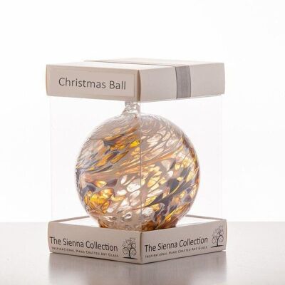 10cm Freundschaftsball - Weihnachtskugel - Pastellgold
