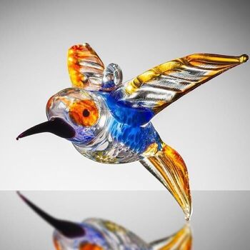Grand Oiseau - Colibri – Orange et Bleu 3