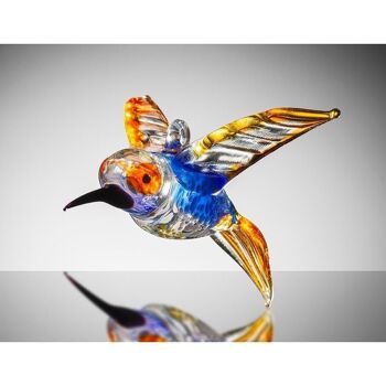 Grand Oiseau - Colibri – Orange et Bleu 4