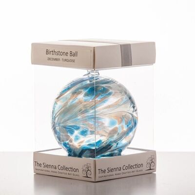 Boule de Naissance 10cm - Décembre/Turquoise