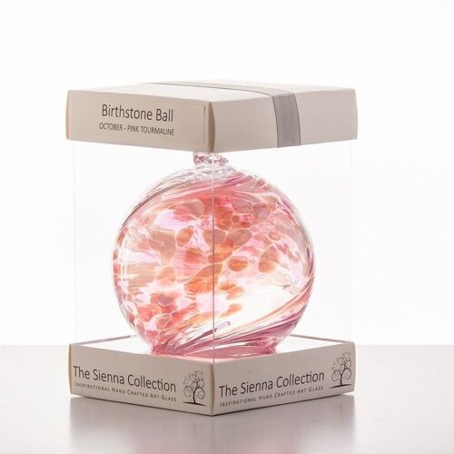 10cm Birthstone Ball - October/Pink Tourmaline