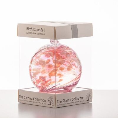 Bola de piedra natal de 10 cm - Octubre / Turmalina rosa
