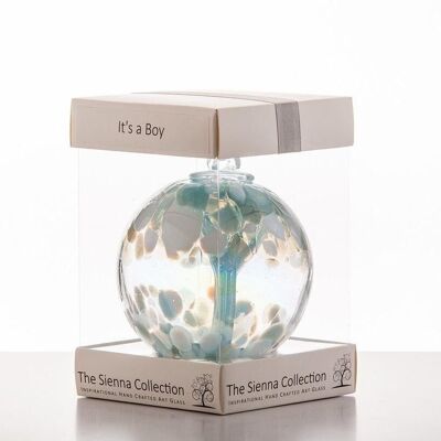 10cm Spirit Ball - 'Es ist ein Junge!' - Pastellblau